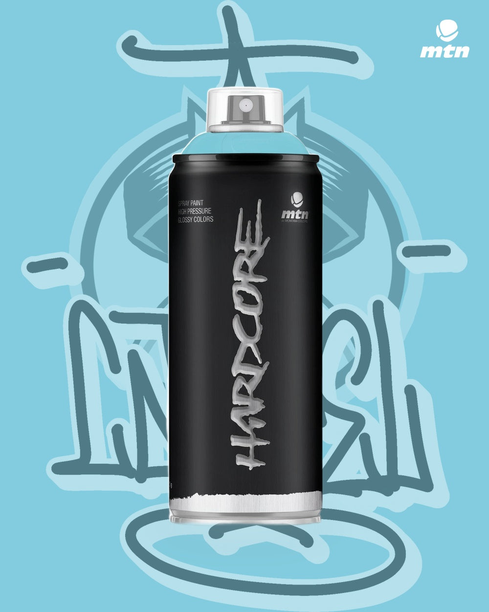 MTN Hardcore Patagonia Blue RV-255 spray paint can, Cartel Paint Supplies