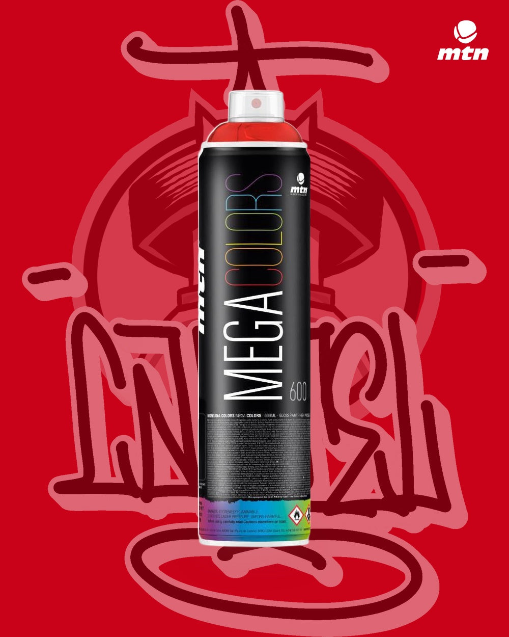 MTN Mega Spray Paint - Light Red - 600ml spray paint can, Cartel Paint Supplies
