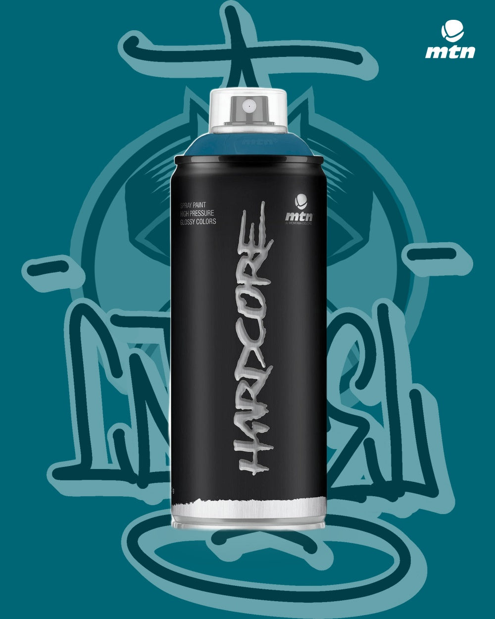 MTN Hardcore Christiania Blue RV-233 spray paint can, Cartel Paint Supplies