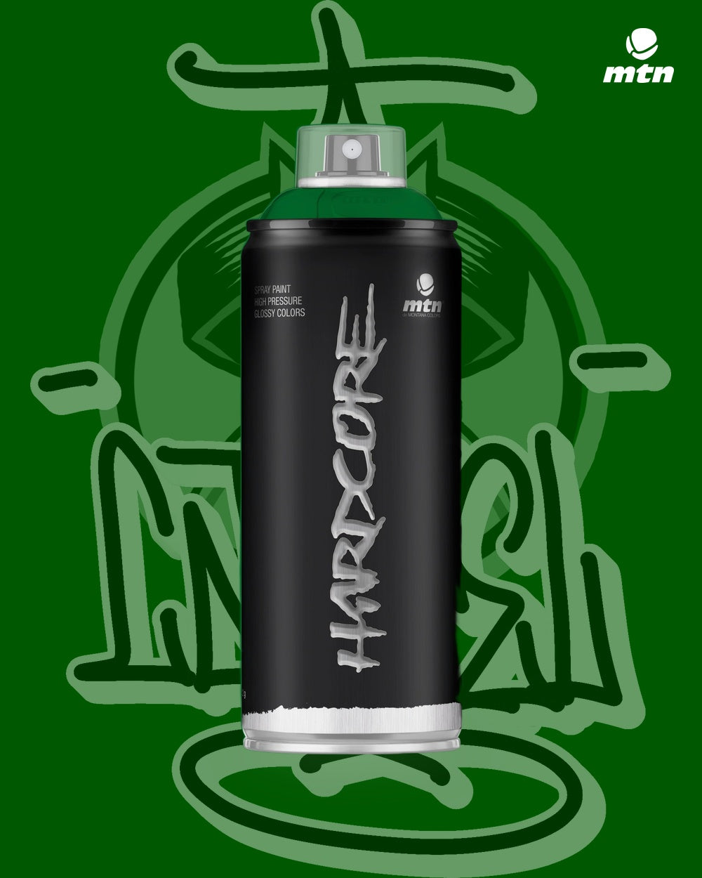 MTN Hardcore RV-5 Lutecia Green 400ml spray paint can, Cartel Paint Supplies