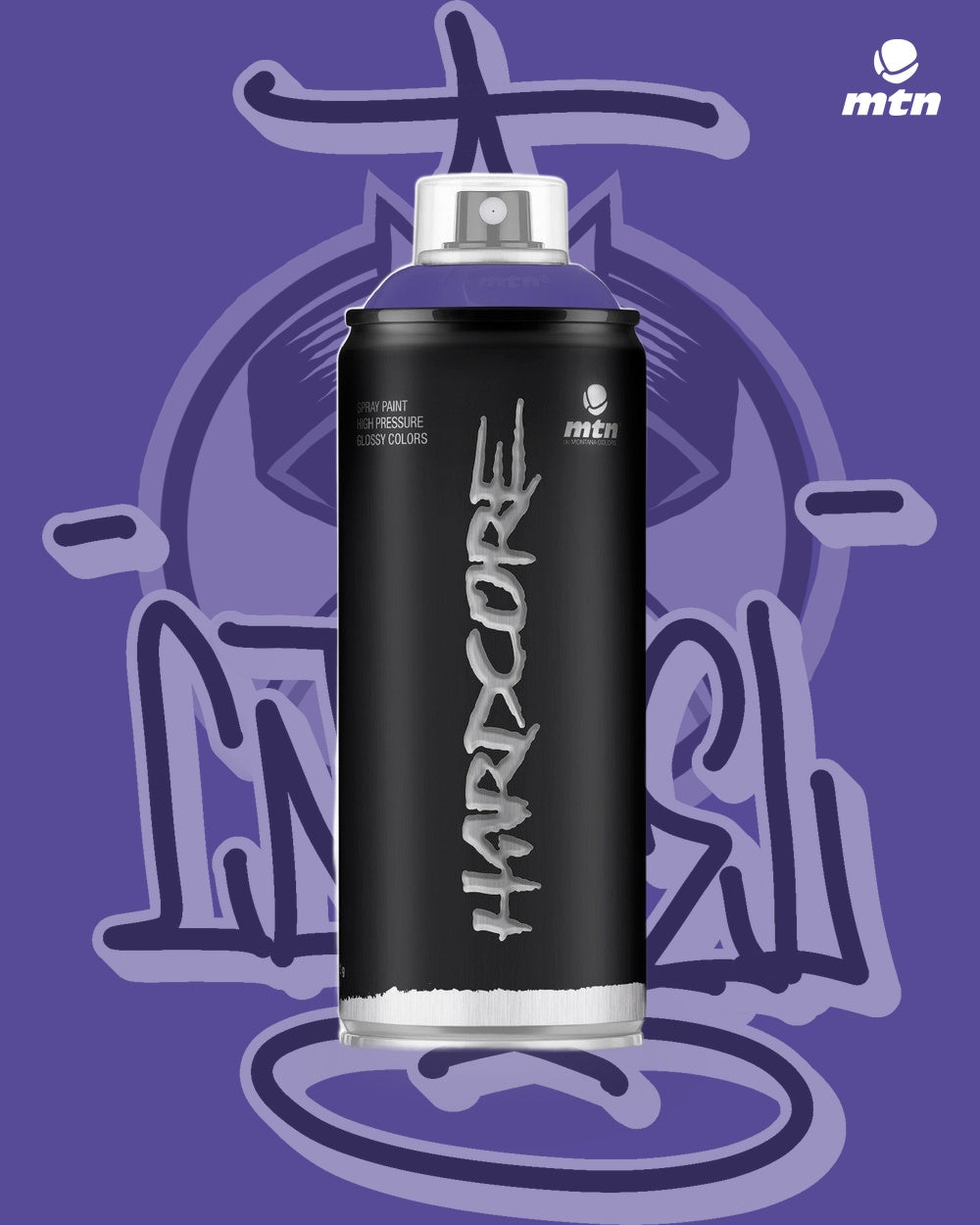 MTN Hardcore 400ml Blue Violet RV-3 spray paint can, Cartel Paint Supplies