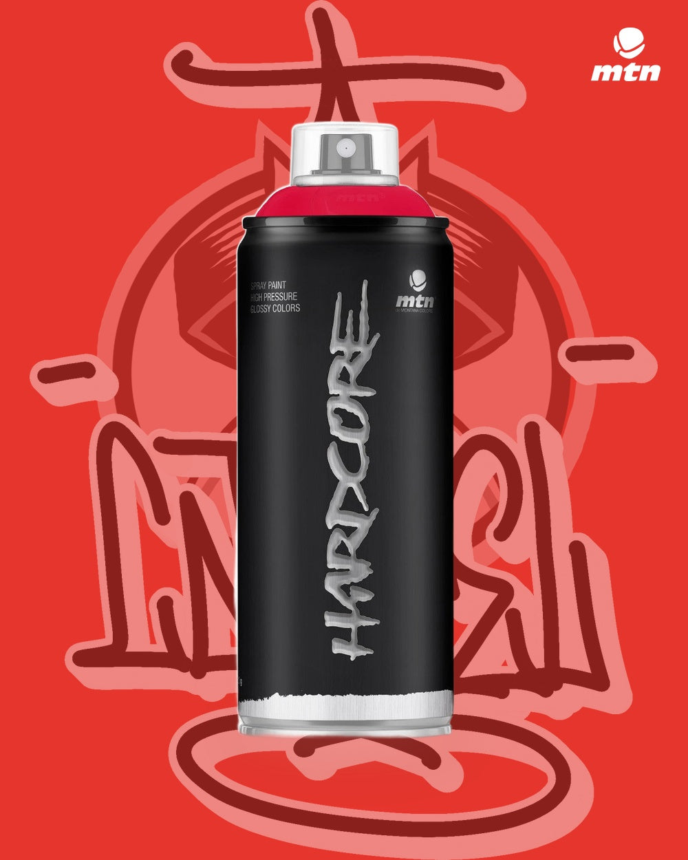 MTN Hardcore 400ml Light Red RV-3020 spray paint can, Cartel Paint Supplies