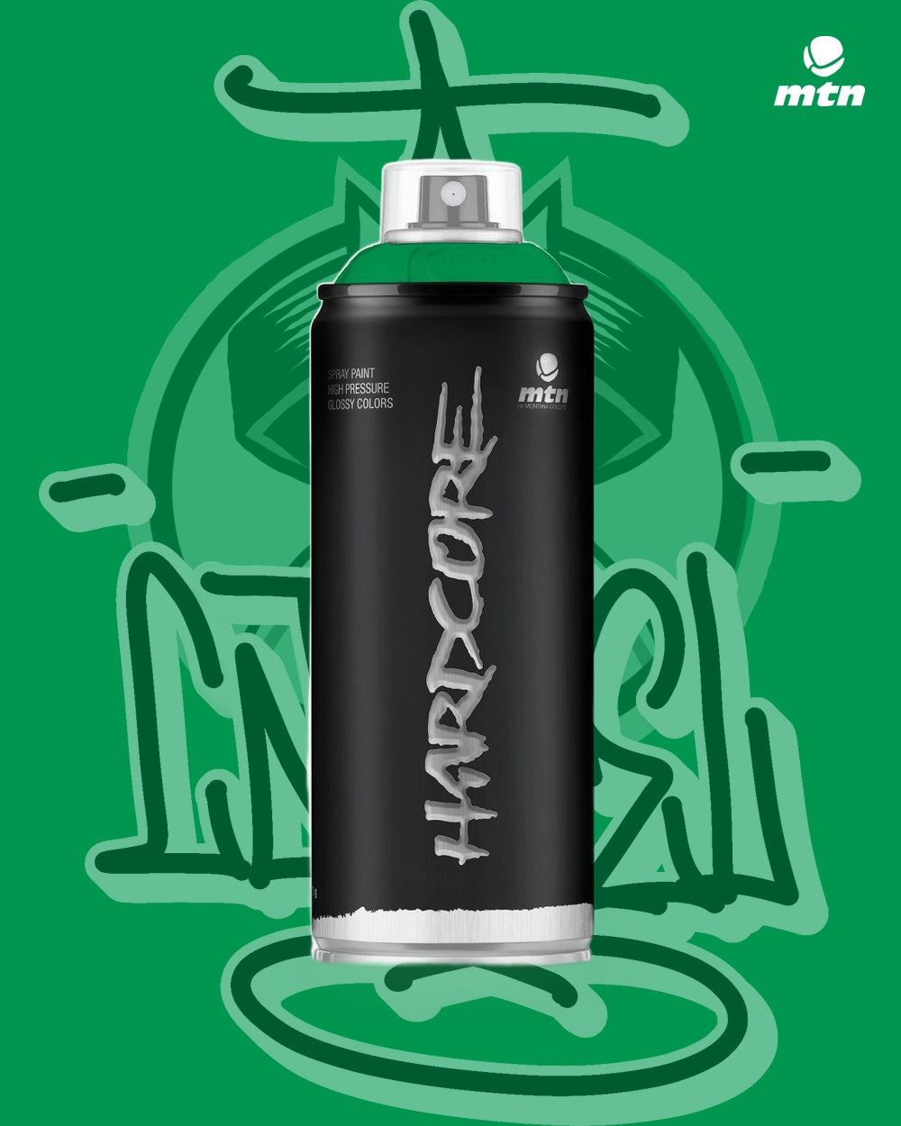 MTN Hardcore Natura Green RV-363 spray paint can, Cartel Paint Supplies