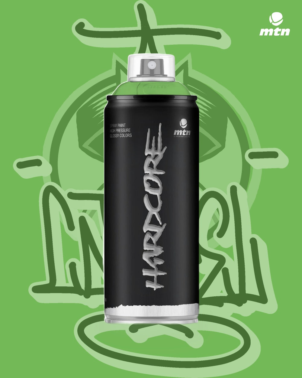 MTN Hardcore Light Green RV-4 spray paint can, Cartel Paint Supplies