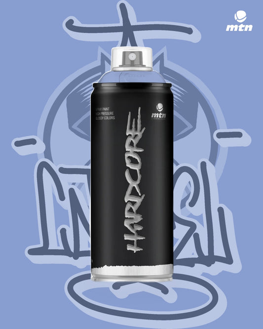 MTN Hardcore 400ml Hortensia Blue RV-351 spray paint can, Cartel Paint Supplies