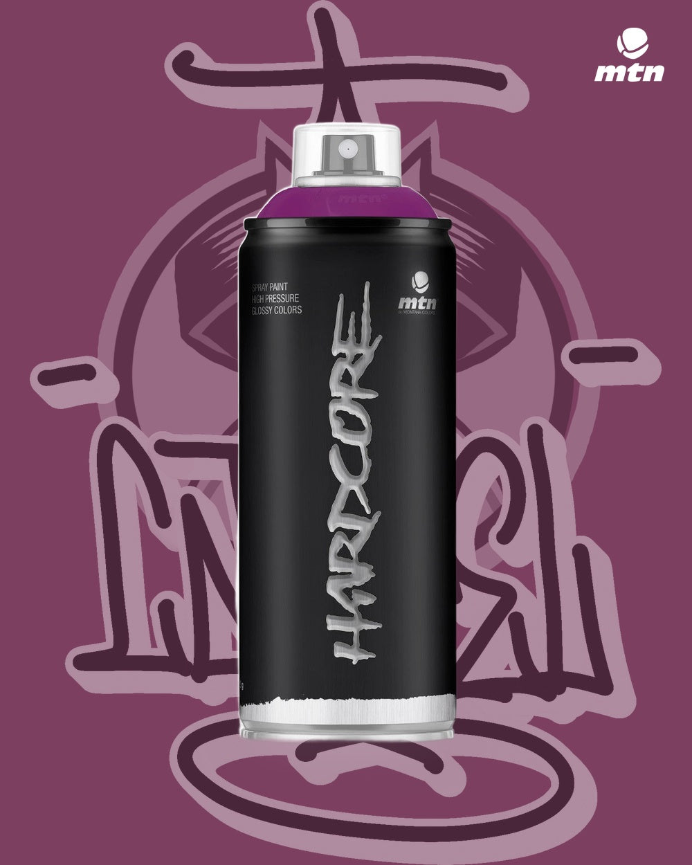 MTN Hardcore 400ml Tube Violet RV-226 spray paint can, Cartel Paint Supplies