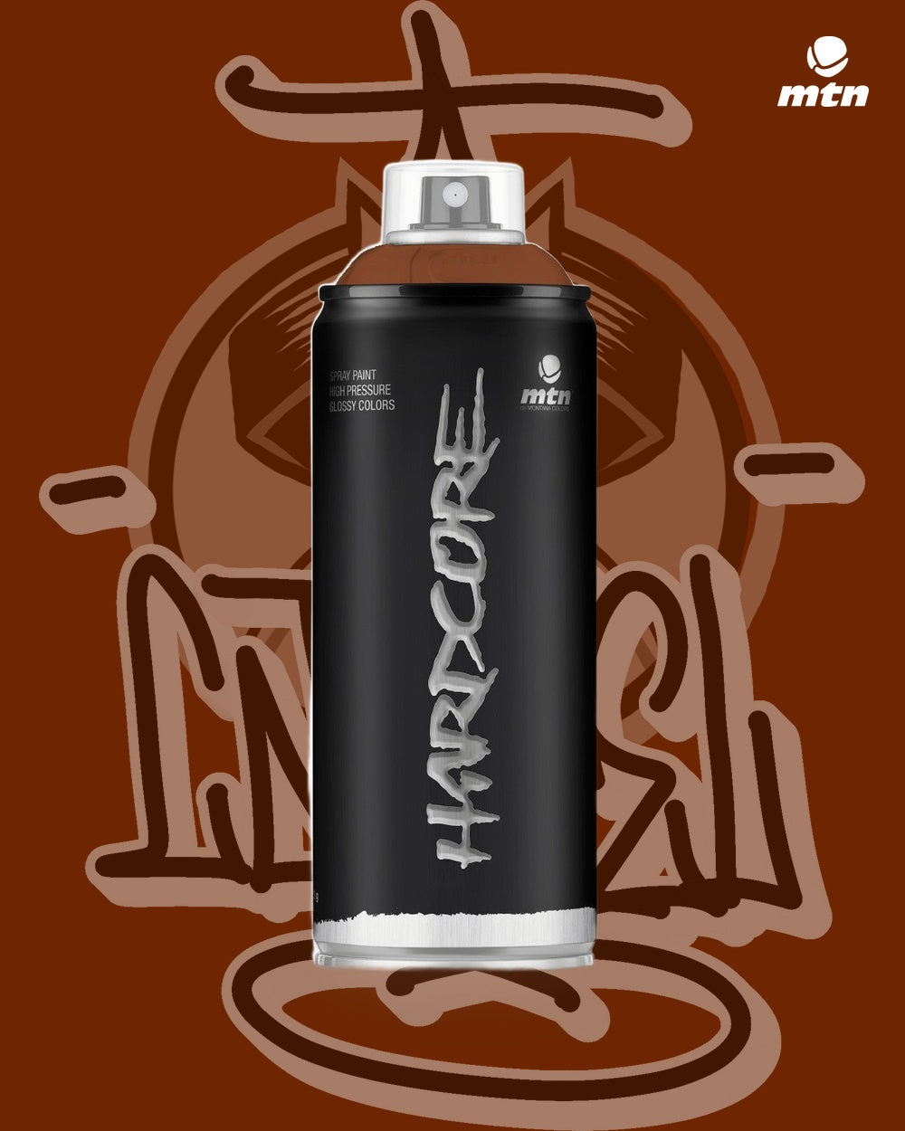 MTN Hardcore 400ml Rust Red RV-18 spray paint can, Cartel Paint Supplies