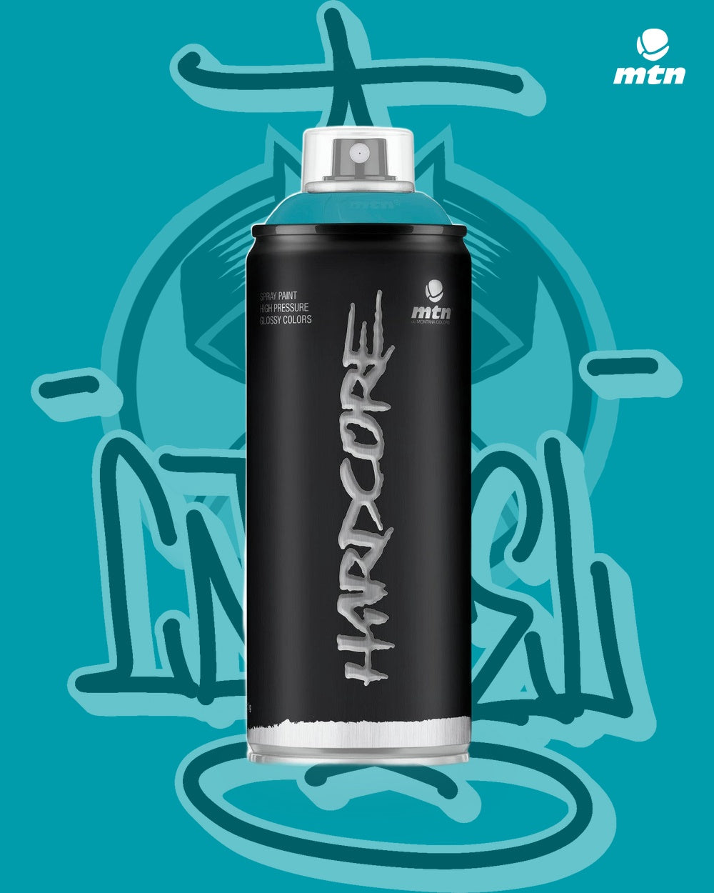 MTN Hardcore Glacier Blue RV-232 spray paint can, Cartel Paint Supplies