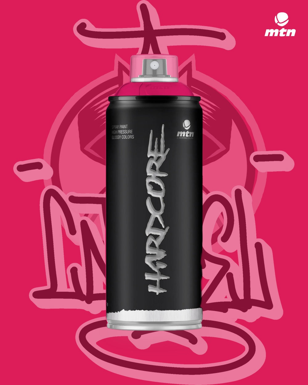 MTN Hardcore Spray Paint - Magenta - 400ml spray paint can, Cartel Paint Supplies