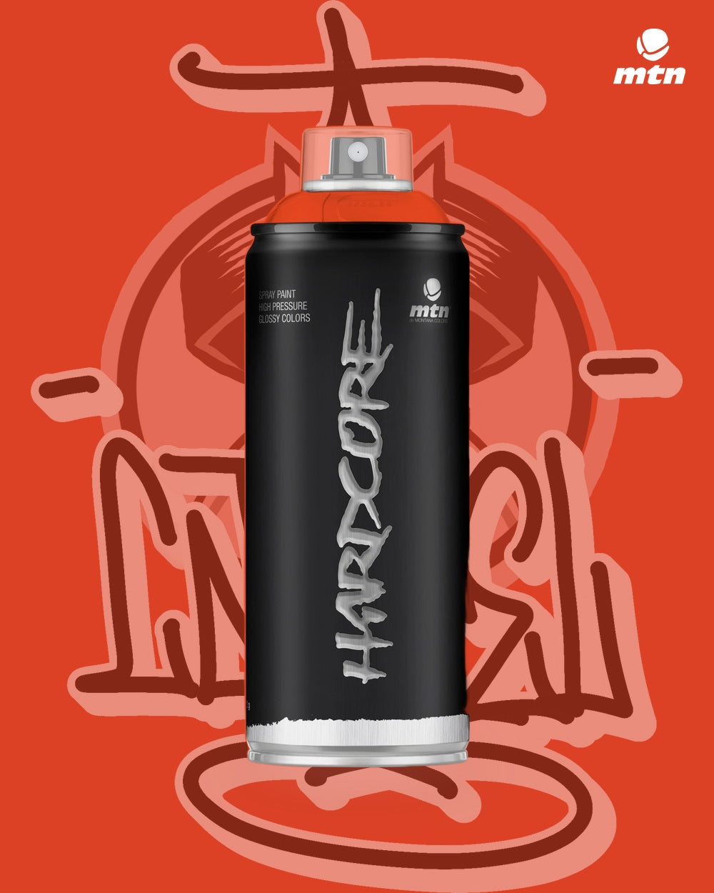 MTN Hardcore Spray Paint - Calcutta Orange - 400ml spray paint can, Cartel Paint Supplies