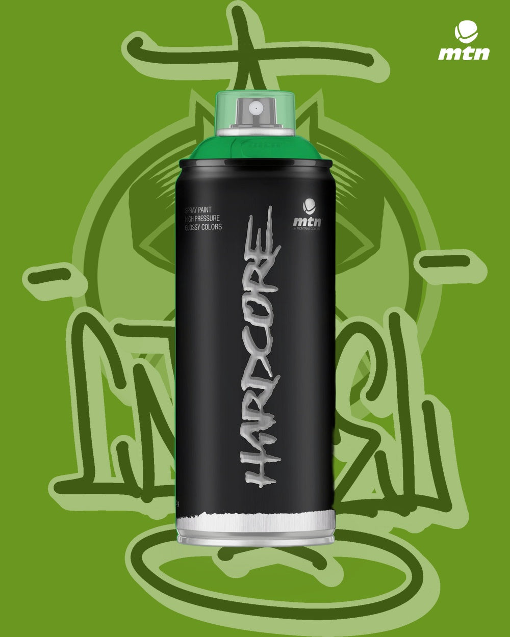 MTN Hardcore RV-6018 Valley Green 400ml spray paint can, Cartel Paint Supplies