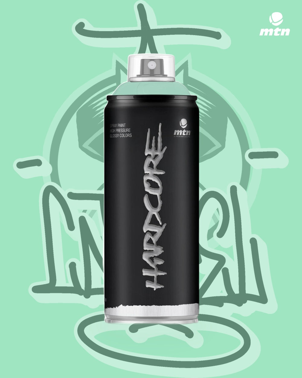 MTN Hardcore Max Green RV-254 spray paint can, Cartel Paint Supplies
