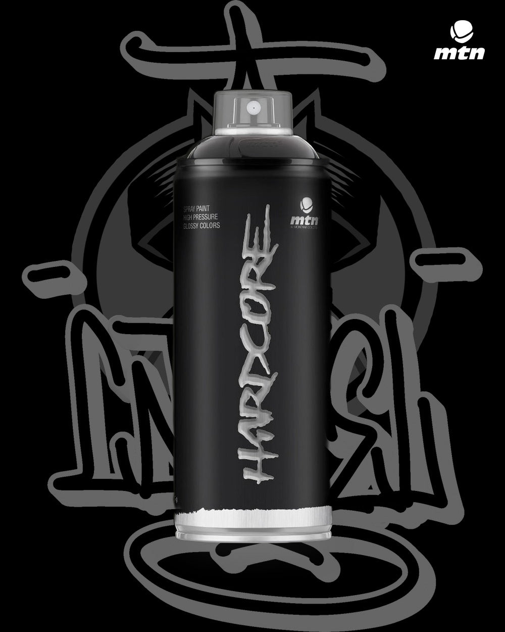 MTN Hardcore RV-9011 Black 400ml spray paint can, Cartel Paint Supplies