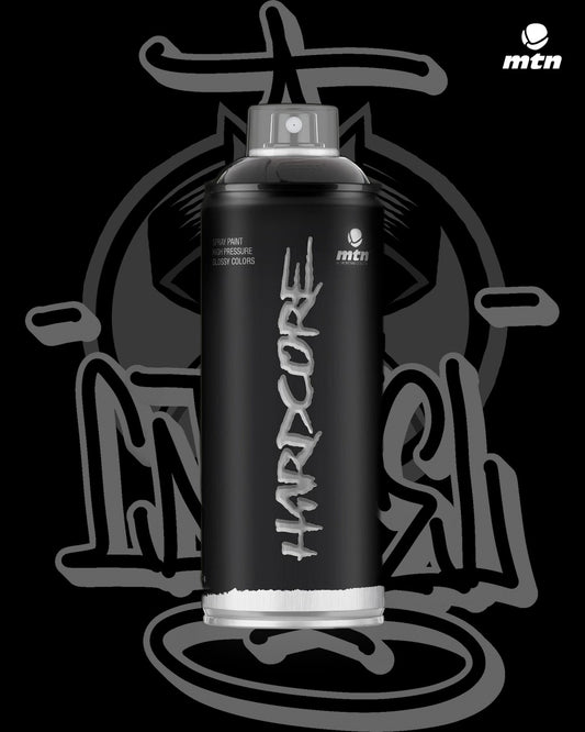 MTN Hardcore RV-9011 Black 400ml spray paint can, Cartel Paint Supplies