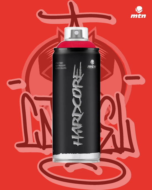 MTN Hardcore 400ml Light Red RV-3020 spray paint can, Cartel Paint Supplies