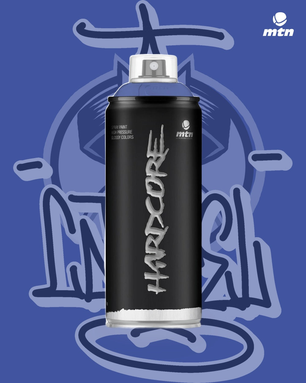 MTN Hardcore 400ml Julione Blue RV-353 spray paint can, Cartel Paint Supplies